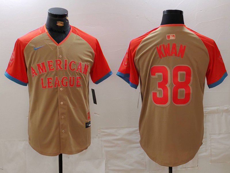 Men Cleveland Indians #38 Kwan Orange All star 2024 Nike MLB Jersey style 1